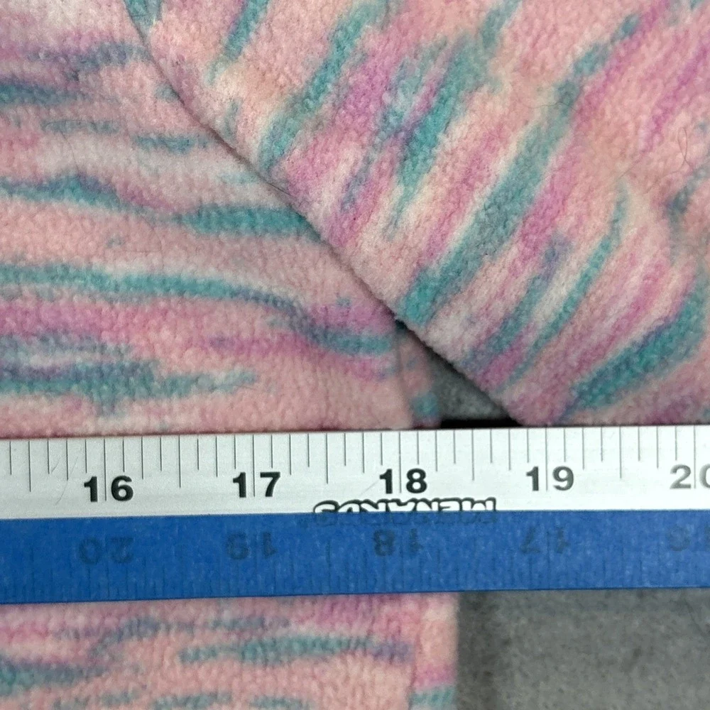 Youth School Eddie Bauer Girls L 14/16 Pink Aqua Space Dye Fleece Jacket Pockets